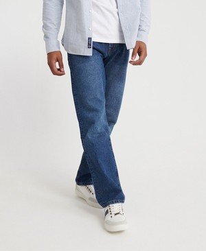 Superdry Ethan Classic Straight Férfi Farmer Kék/Szürke | FXUID3605